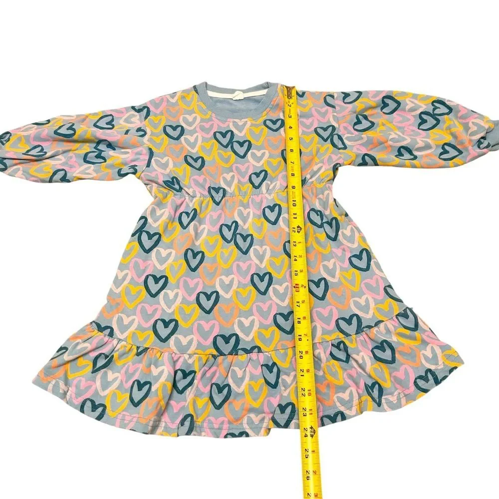 Woori & Koko Girls Sweater Dress Long Sleeve Size 130‎ Hearts Blue